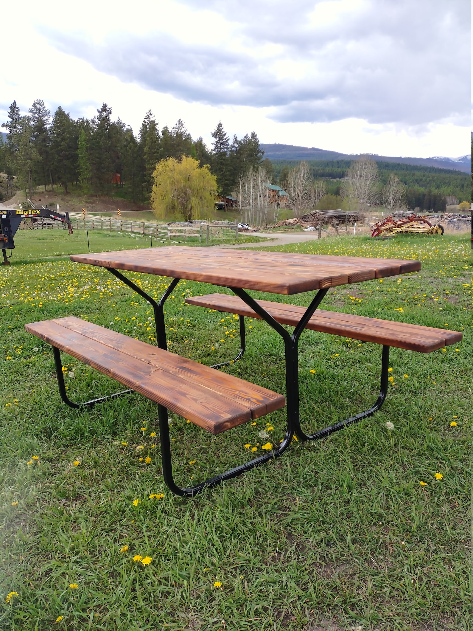 U Style Powder Coated Metal Picnic Table Legs Etsy
