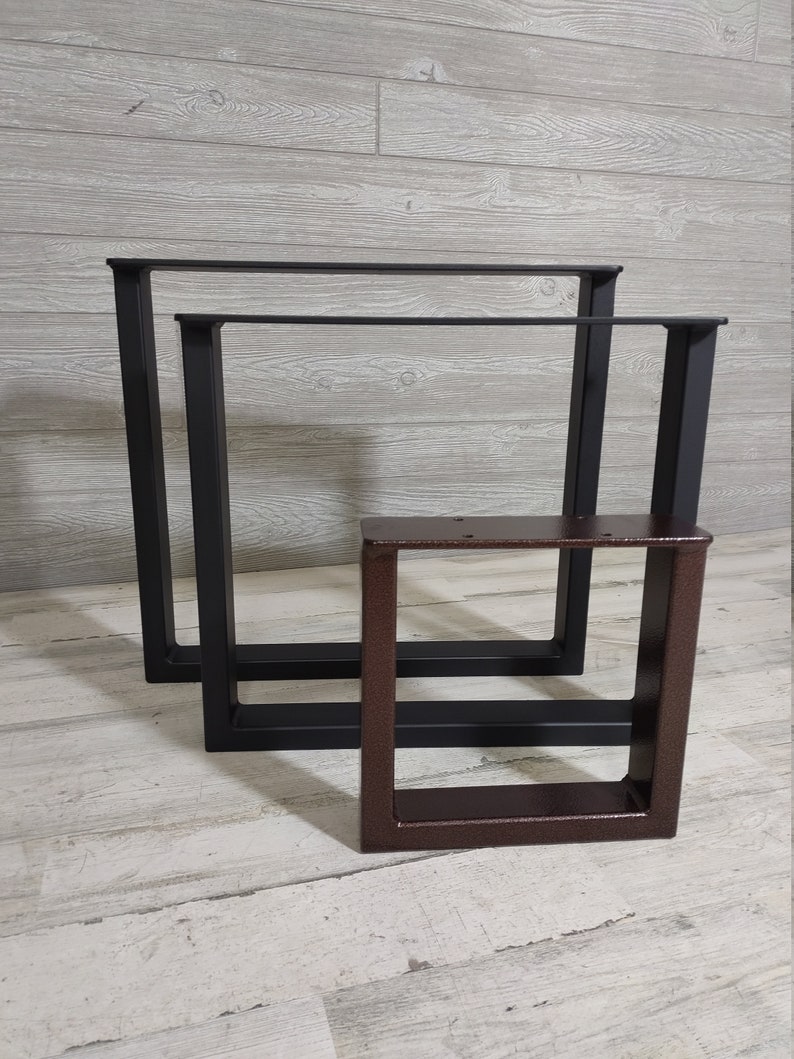 Powder Coated Metal Table Legs U Style Set of Two image 2