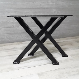 X-style Metal Table Legs | Set of 2 | Adjustable leg levelers |  Modern Industrial Legs | Metal Table Legs | Steel Legs