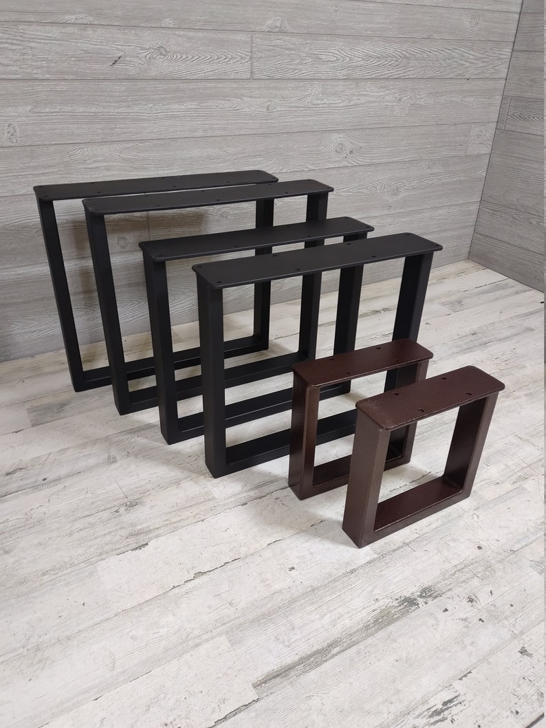 Powder Coated Metal Table Legs U Style Set of Two image 1