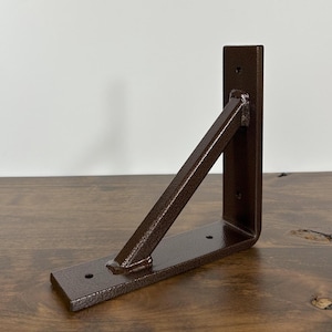 Heavy Duty Industrial Style Powder Coated Shelf Brackets - American Made