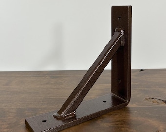 Heavy Duty Industrial Style Powder Coated Shelf Brackets - American Made
