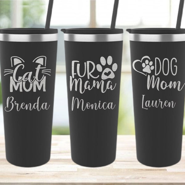 Dog Mom Gift-Fur Mom Tumbler-Cat Mom Gifts-Dog Mom Custom Gift-Dog Lover Gifts-Pet Rescuer-Animal Lover-Dog Mom Tumbler-Cat Mom Tumbler