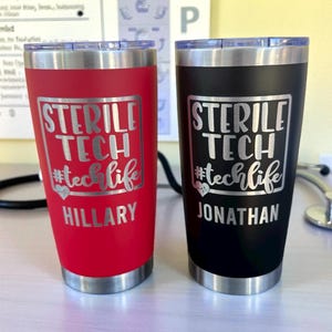 Personalized Sterile Processing Tech Tumbler – Laser Engraved Stainless Steel Cup – SPD Technician– SPD Appreciation – Hospital Scrub Tech