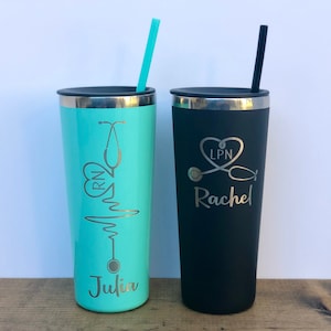 Nurse Gift-Personalized Nurse Tumbler-Laser Engraved- Medical Tumbler, Nurse Gift,  Nursing Student, RN LPN, CNA, Nurse Graduate,Doctor Gift