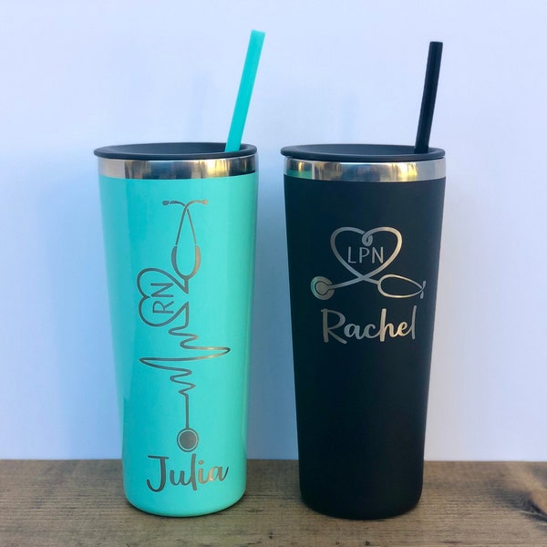 Nurse Gift-Personalized Nurse Tumbler-Laser Engraved- Medical Tumbler, Nurse Gift,  Nursing Student, RN LPN, CNA, Nurse Graduate,Doctor Gift