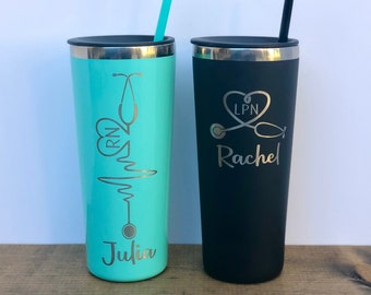 Nurse Gift-Personalized Nurse Tumbler-Laser Engraved- Medical Tumbler, Nurse Gift,  Nursing Student, RN LPN, CNA, Nurse Graduate,Doctor Gift