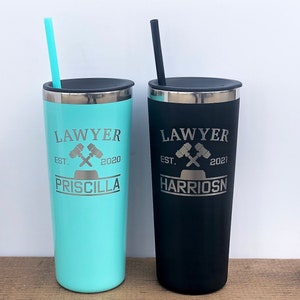 Lawyer Gift-Lawyer Tumbler-Personalized Lawyer Mug-Law School Graduation Gift-Attorney at Law-Law School Grad Est.-Future Lawyer Gift