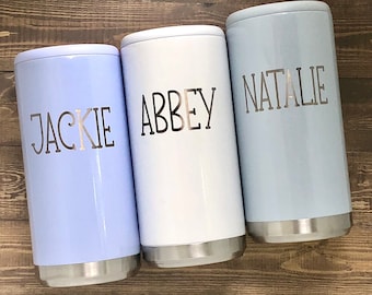 Personalized Skinny Can Cooler, Laser Engraved Seltzer Cooler, Bridesmaid Gift