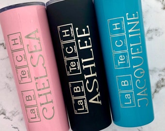 Personalized Lab Tech Tumbler-Lab Tech Gift-Technician Grad-Laboratory Technician Gift-Medical Technologist-MT MLT Gift-Clinical