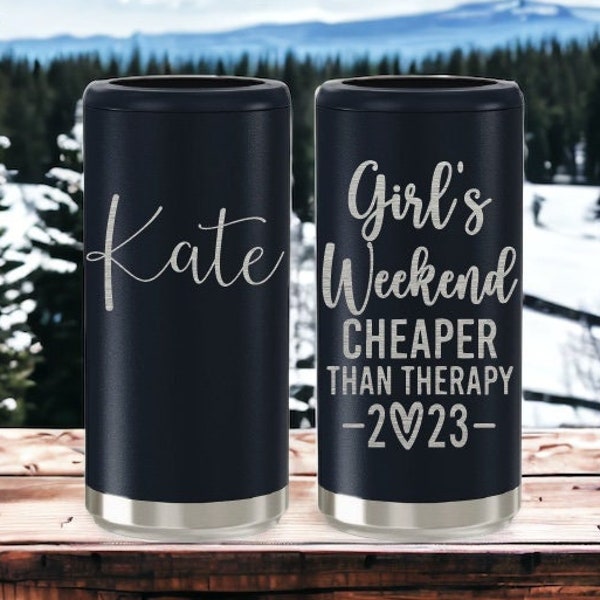 Personalized Slim Can Cooler-Girls Weekend Skinny Cooler