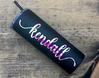 Personalized Skinny Tumbler Name Gift, Teacher Gift, Bridal Party, Bridesmaid, Gift for Her, Birthday Gift, Sending Love, Personalized Cup