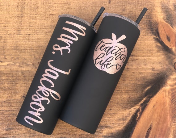 Name with Heart Personalized 22 oz Stainless Steel Hot Tumbler with Rose  Gold