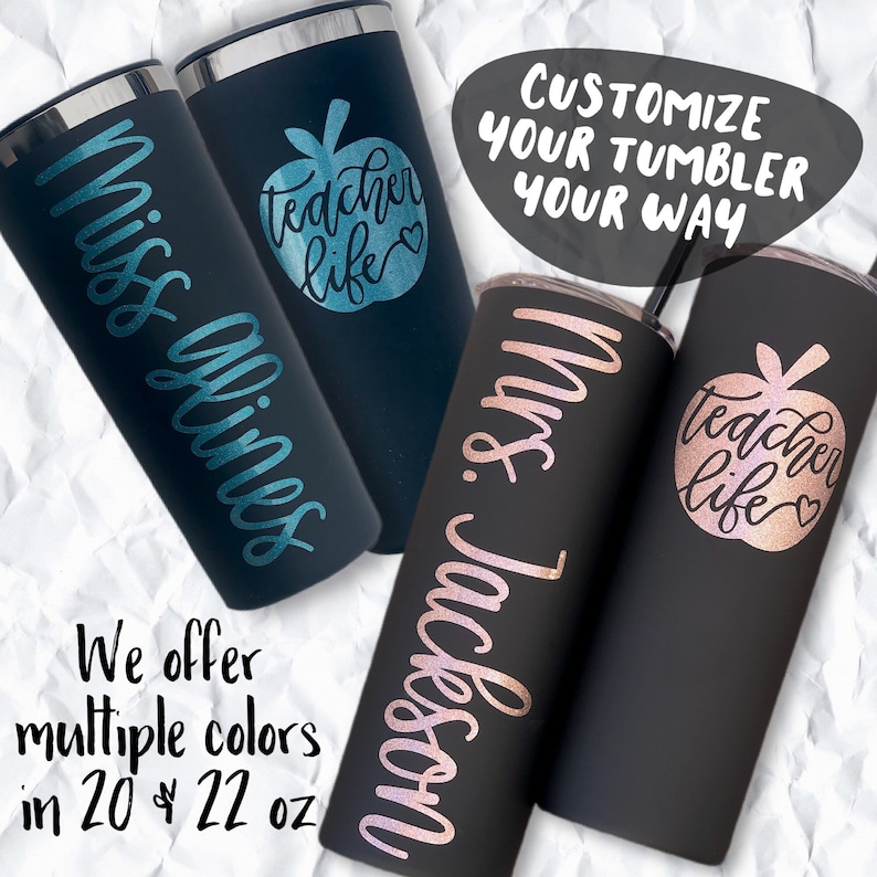 Teacher Tumbler Personalized-Preschool Teacher-Teacher Appreciation-Virtual Teacher Gift-Teacher Valentine Gift-Student Teacher Gift image 2