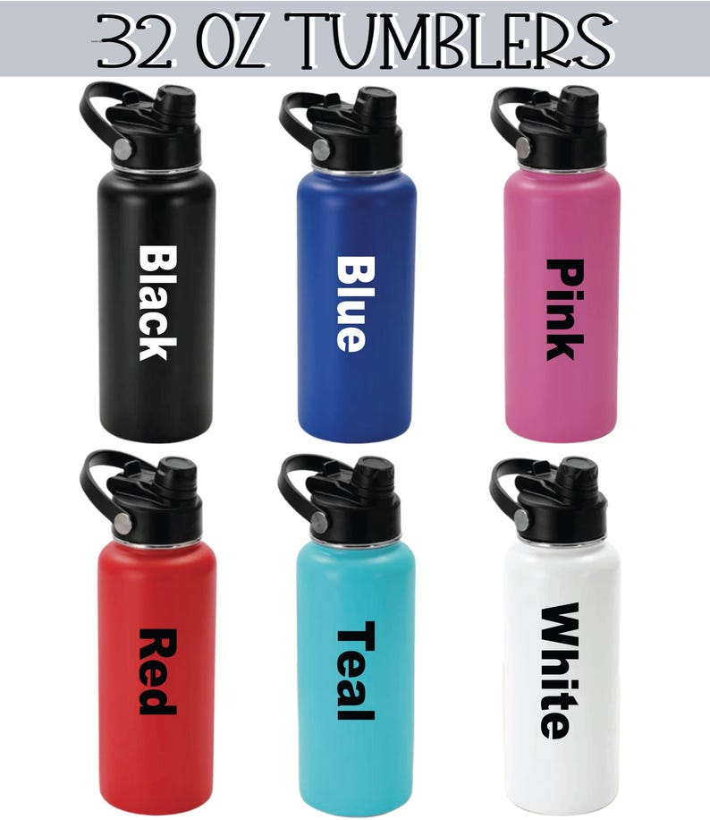 Engraved Personalized Water Bottle | 32 Oz Stainless Steel Tumbler - Etsy