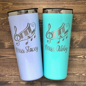 Personalized Piano Tumbler-Piano Teacher Gift-Piano Recital Gift-Musician Gift-Music Teacher Gift-Piano Teacher Tumbler