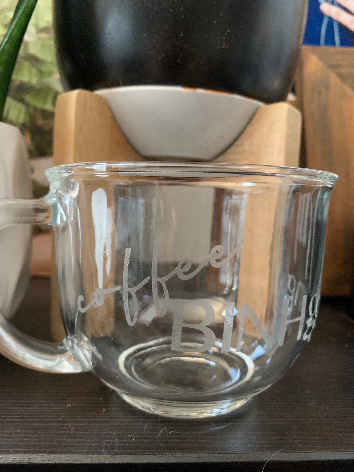 Large Coffee Mug/Latte Mug 18oz Glass Etch Personalized Etsy