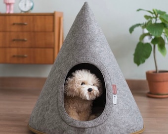 Pet Cave/Bed with Cushion Pets up to 45lbs (travel friendly)