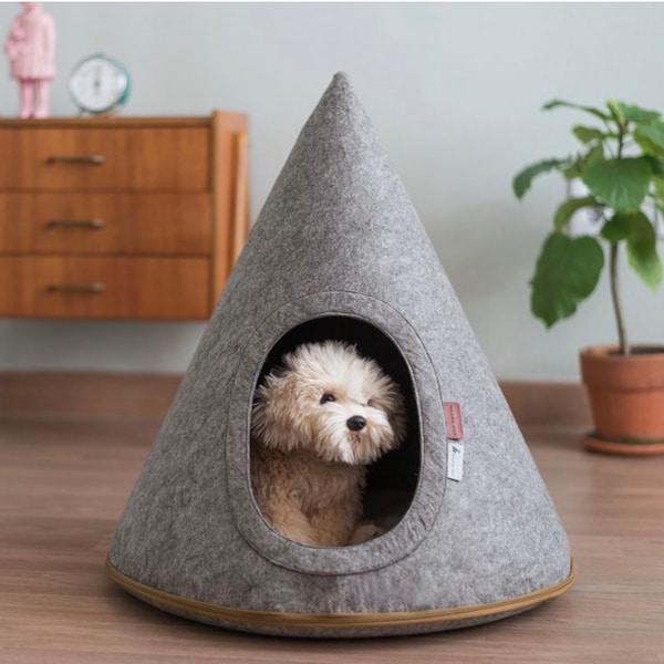 Pet Cave/Bed with Cushion Pets up to 45lbs (travel friendly)