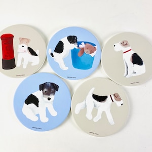 Wire Fox Terrier Watercolor Art Coaster (5 styles)