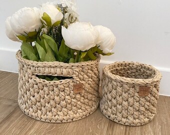 Decorative Taupe Baskets, set of 2