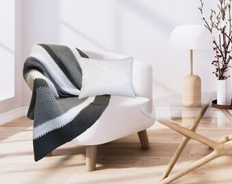 White and Grey Striped Blanket