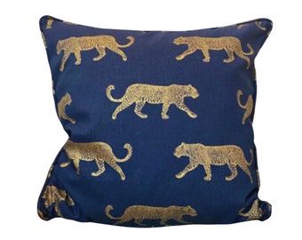 Blue & Gold 45cm x 45cm Cushion, cover only.