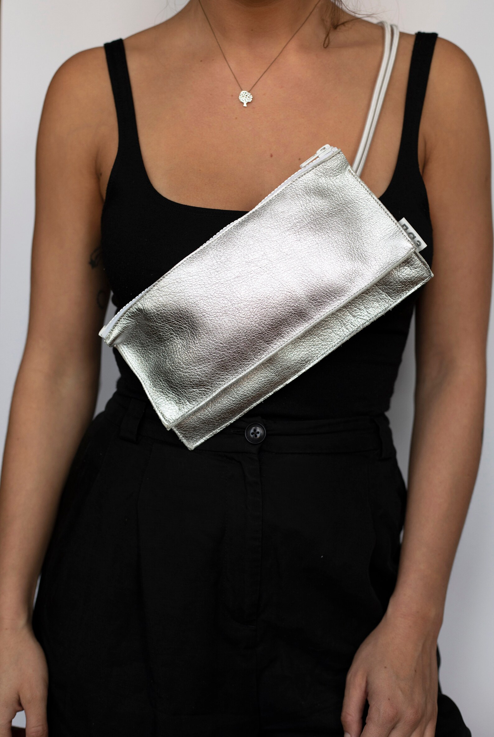 Bum Bag Silver Leather Silver Bum Bag Leather Bag Waist Etsy