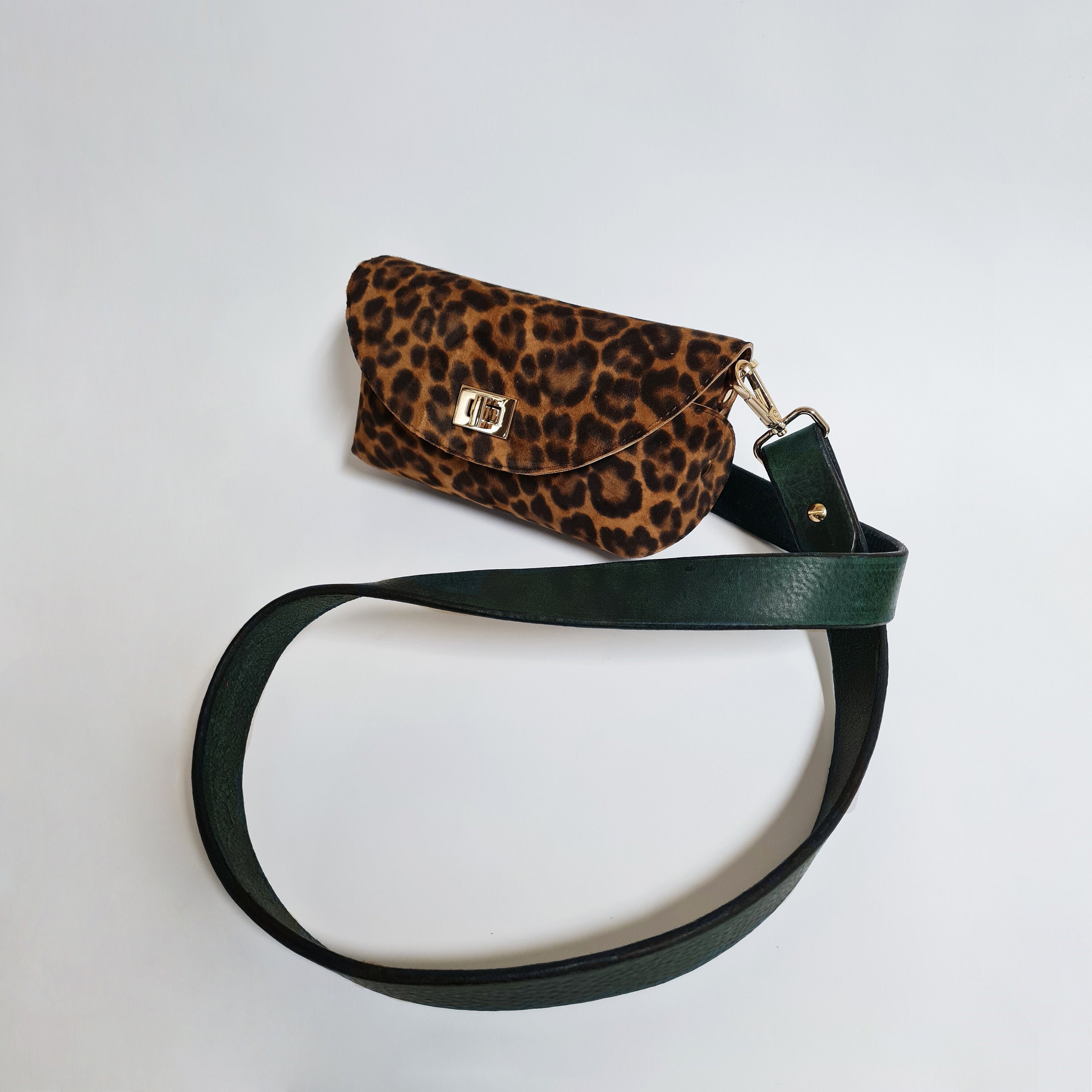 Leather Shoulder Bag With Leopard Print Etsy UK