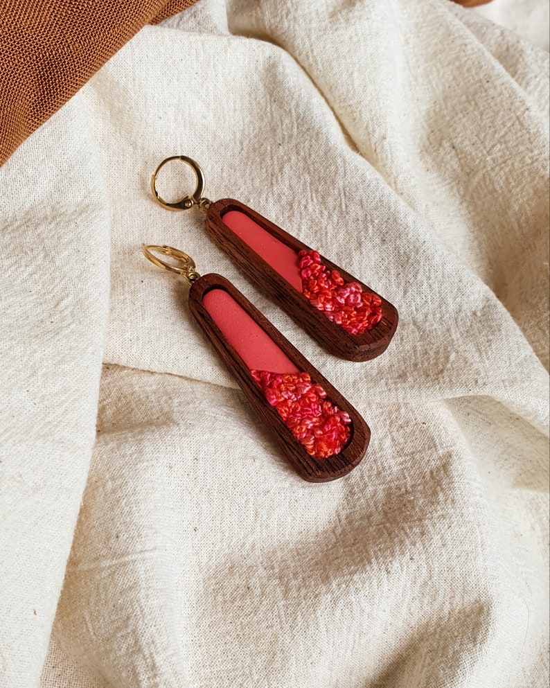 Embroidered Huggie Earrings The Falls Strawberry Falls