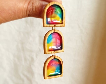 Rainbow Earrings 'Rainbow Arches'