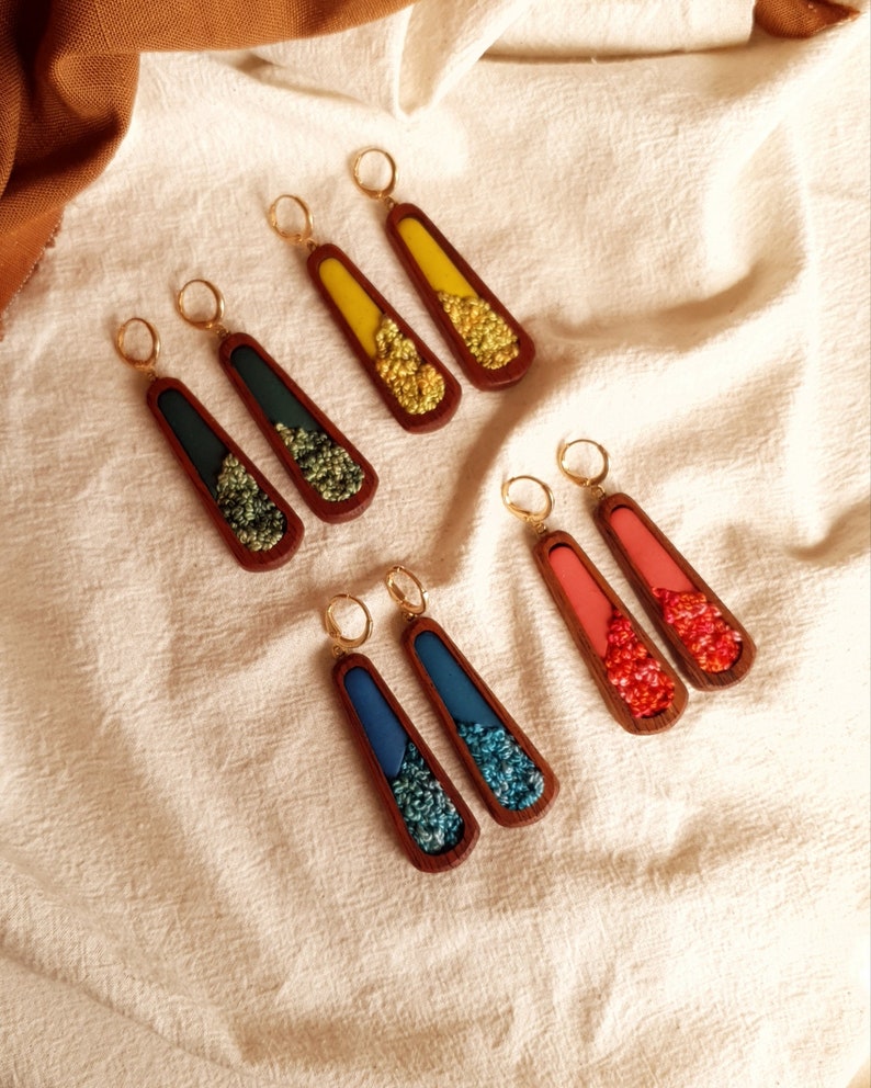 Embroidered Huggie Earrings The Falls image 9