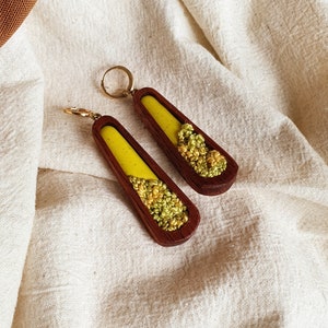 Embroidered Huggie Earrings The Falls Chartreuse Falls