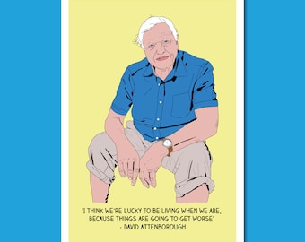 Sir David Attenborough von Planet Erde A3 Druck