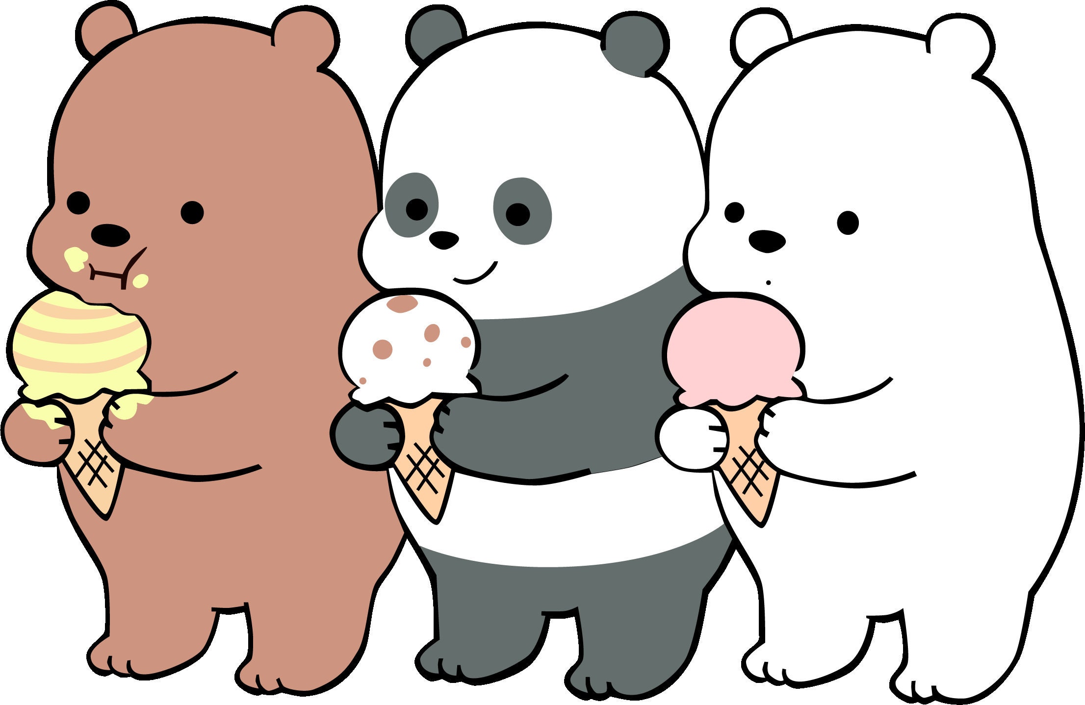We bare bears svg cartoon clip art polar bear svg grizzly | Etsy