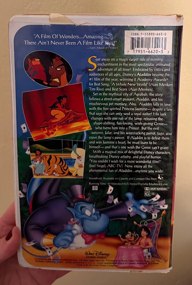 Disney VHS Black Diamond Aladdin 1662 Etsy