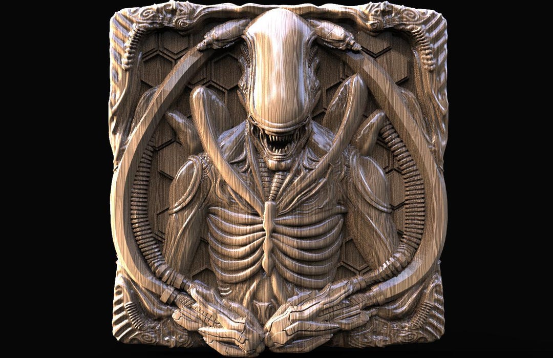 Alien Xenomorph 3d Model, CNC Router or 3D Printing, STL File - Etsy
