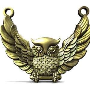 Digital file Owl pendant jewelry 3d model stl