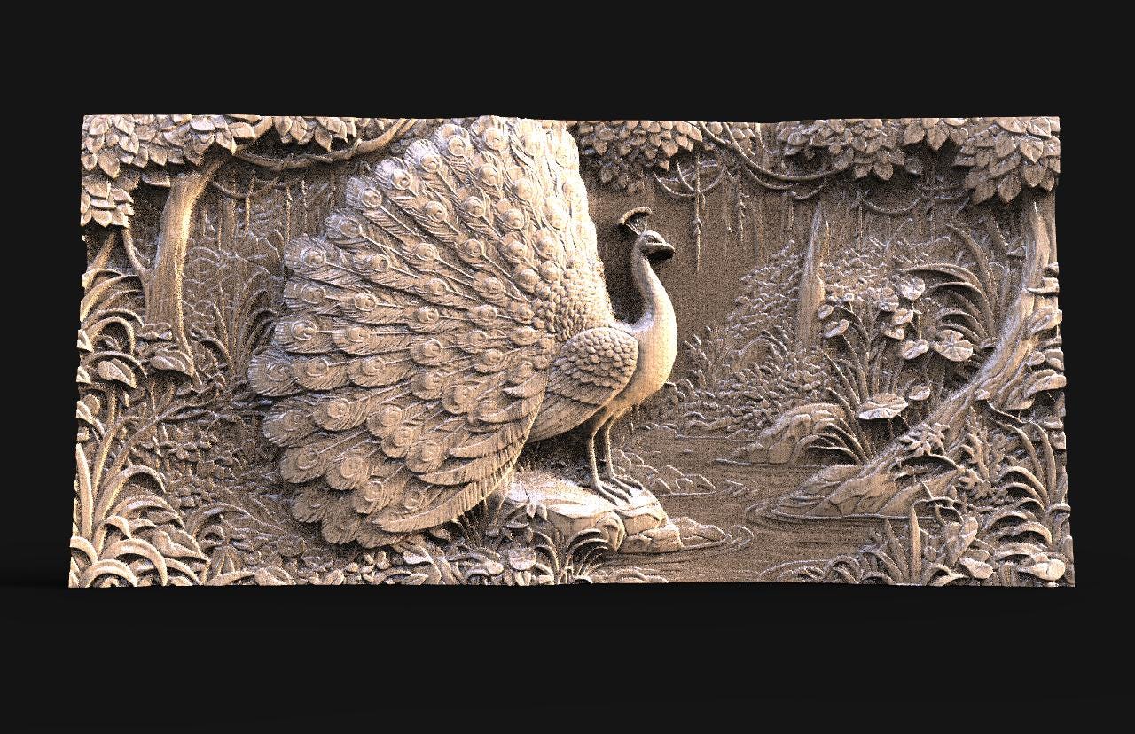 Peacock 3Dモデル、CNC 3Dプリント用STLファイル - Etsy 日本