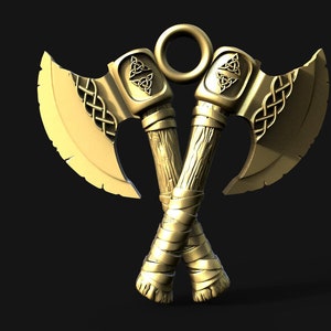 Digital file axes pendant jewelry 3d model stl