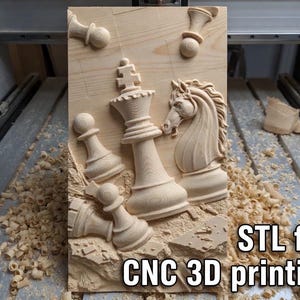 Chess 3d model,. STL file for CNC and 3D printing
