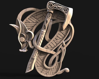 Model 3D smoka Wikingów, plik CNC STL