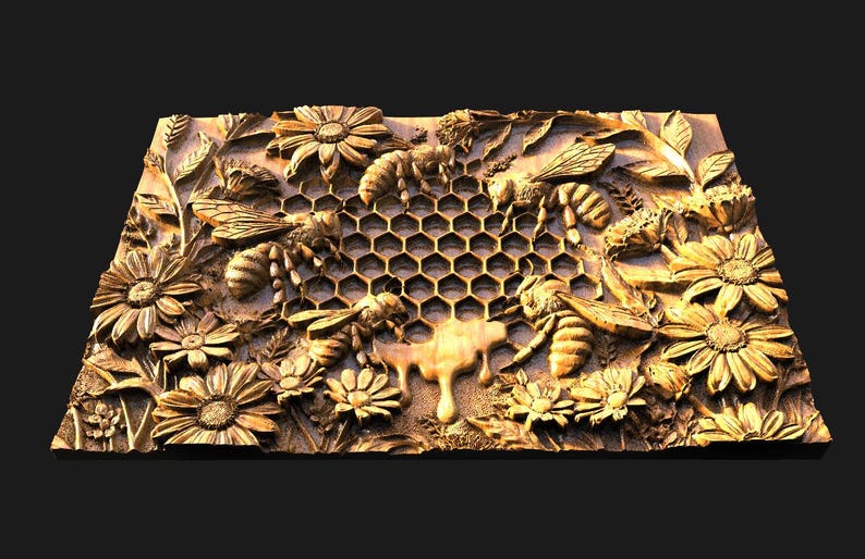 Bee 3d Model, STL File for CNC and 3D Printing - Etsy Canada