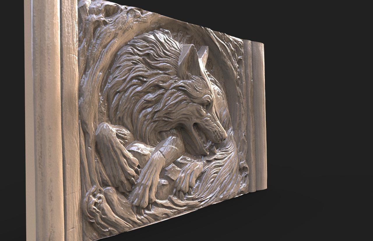 Wolf 3D Model, STL File for CNC Routing and 3D Printing - Etsy Australia