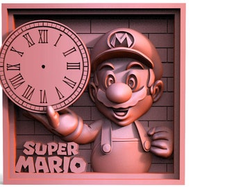 Digital file Supe Mario Wall Clock CNC, 3d model stl