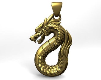 Digital file dragon pendant jewelry 3d model stl