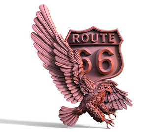 Digitale Datei Route 66 Adler CNC 3D-Modell stl