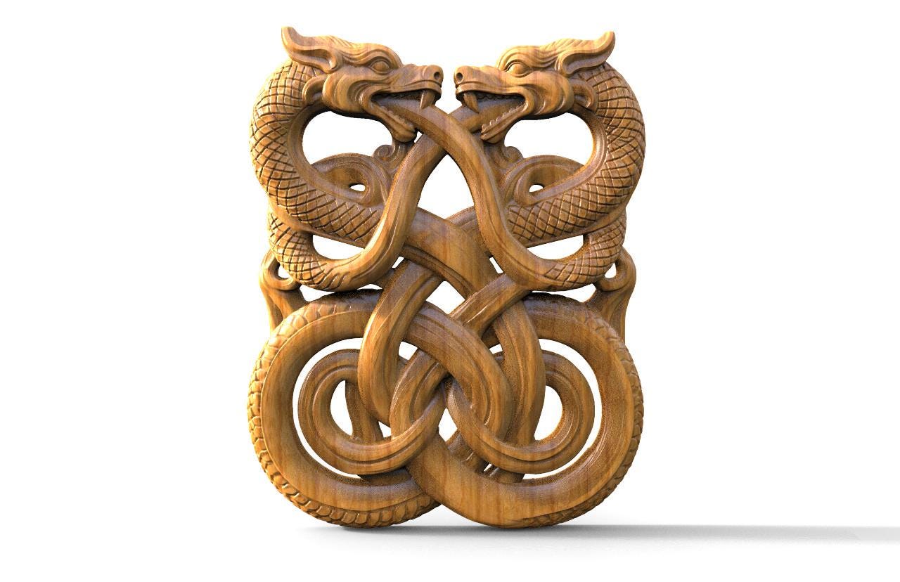Viking Dragon 3d model, STL file for CNC and 3D printing