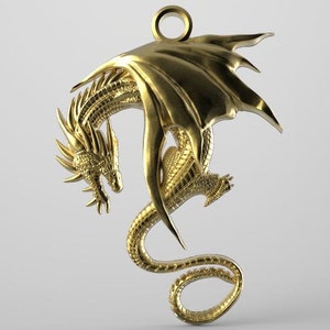 Digital file dragon pendant jewelry 3d model stl