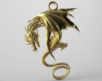 Digital file dragon pendant jewelry 3d model stl